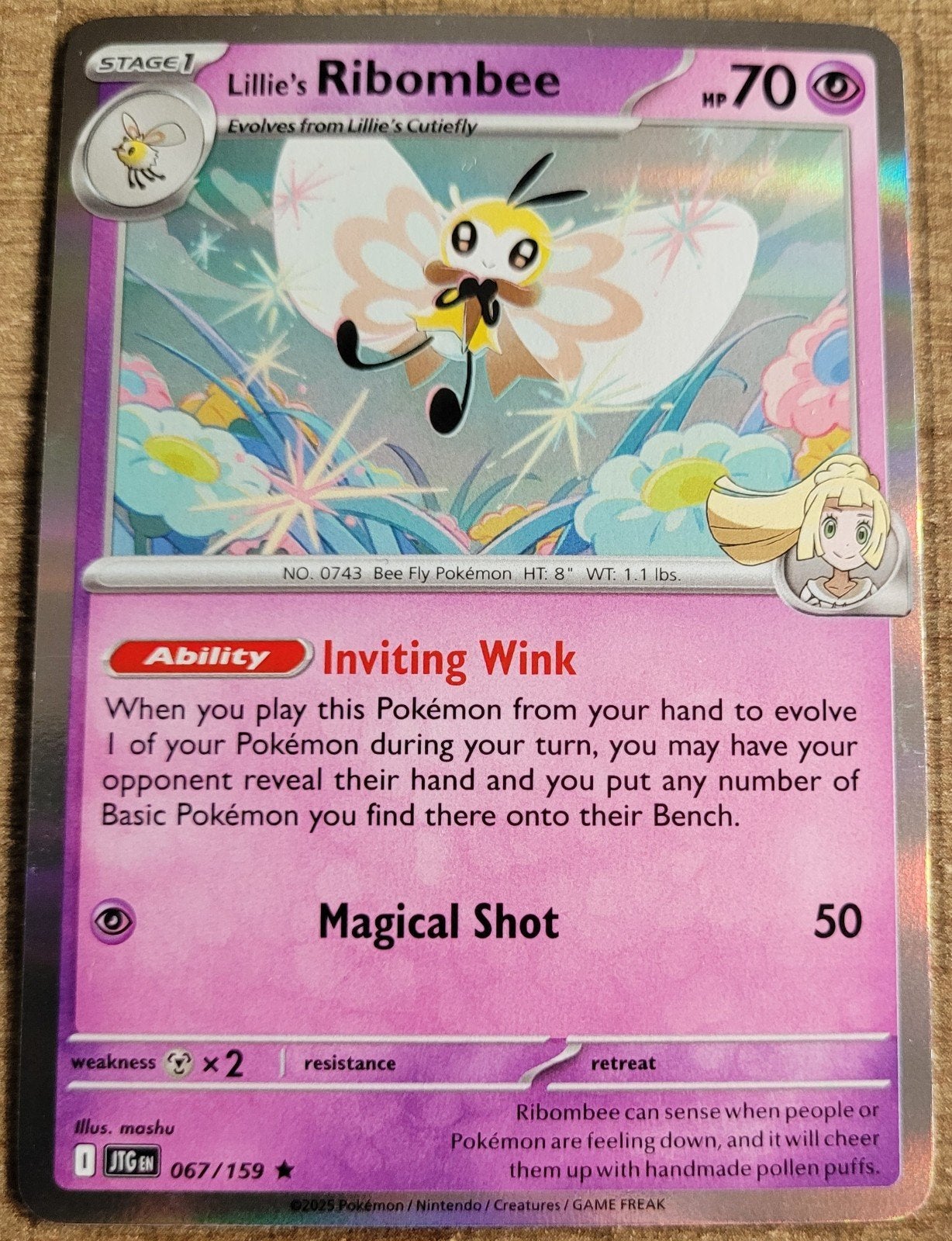 Lillie's Ribombee (067/159), Ophalen of Verzenden, Zo goed als nieuw, Losse kaart, Foil