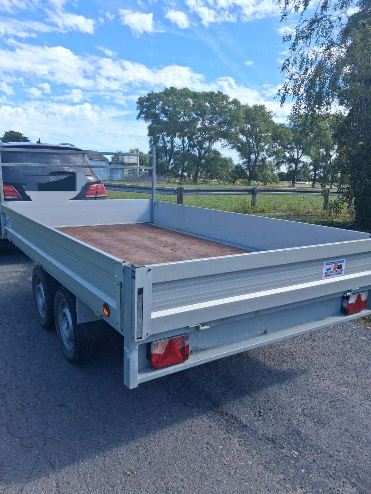 Aanhangwagen plateau 750kg – 3m08 x 1m84 – zeer goede staat!, Ophalen, Zo goed als nieuw