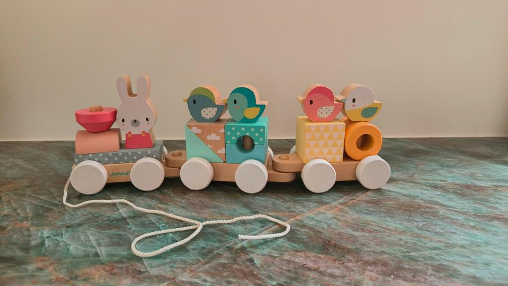 Janod Houten trein trekspeelgoed, Kinderen en Baby's, Speelgoed | Houten speelgoed, Ophalen, Nieuw, Duw- of Trekspeelgoed