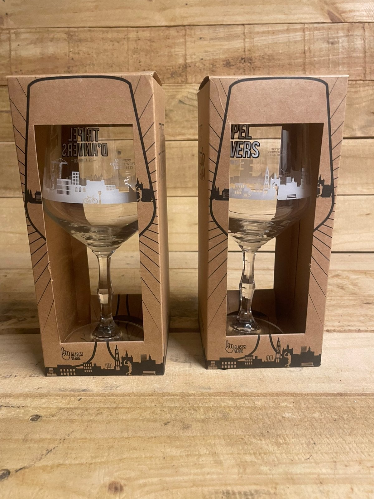 Tripple d’anvers glazen 2 stuks, Verzamelen, Glas en Drinkglazen, Ophalen, Zo goed als nieuw