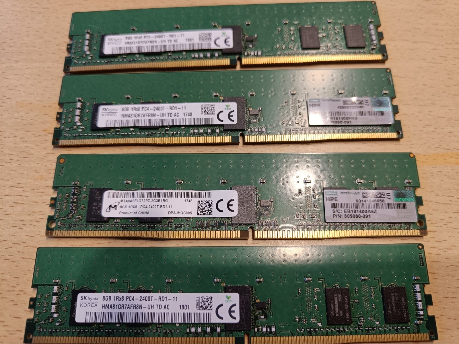 Sk Hynix 4 x 8gb DDR4 2400mhz ecc, Computers en Software, Ophalen, Server, DDR4, 8 GB