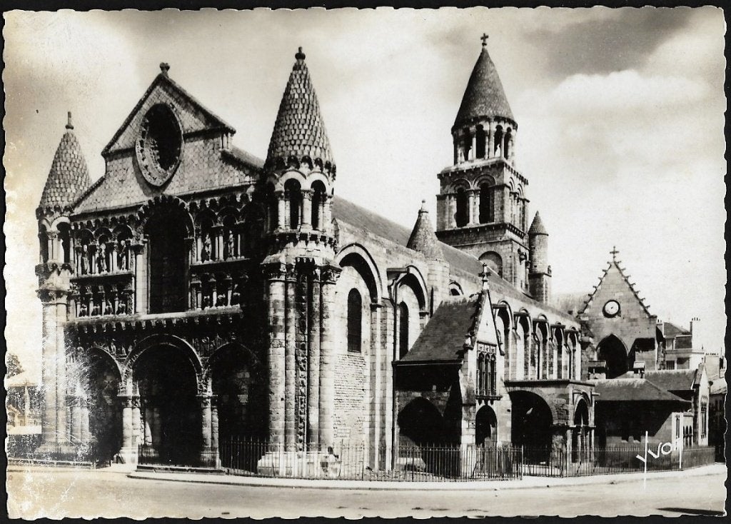 1955 - FRANCE - Poitiers : église Notre-Dame la Grande, Envoi, 1940 à 1960, Non affranchie, France