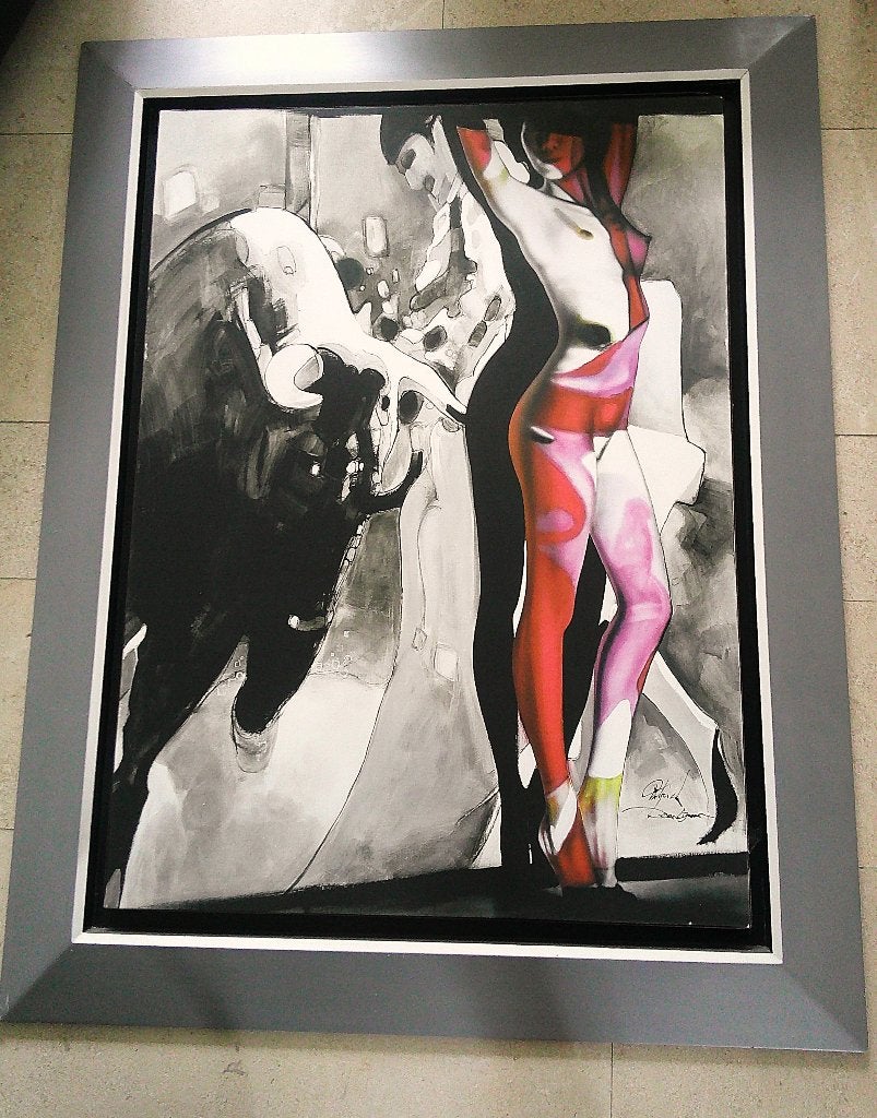 Taureau - Torreador - (rouge) nu 2006 - École d'espagnol, Antiquités & Art, Art | Peinture | Classique, Portrait ou Personnes