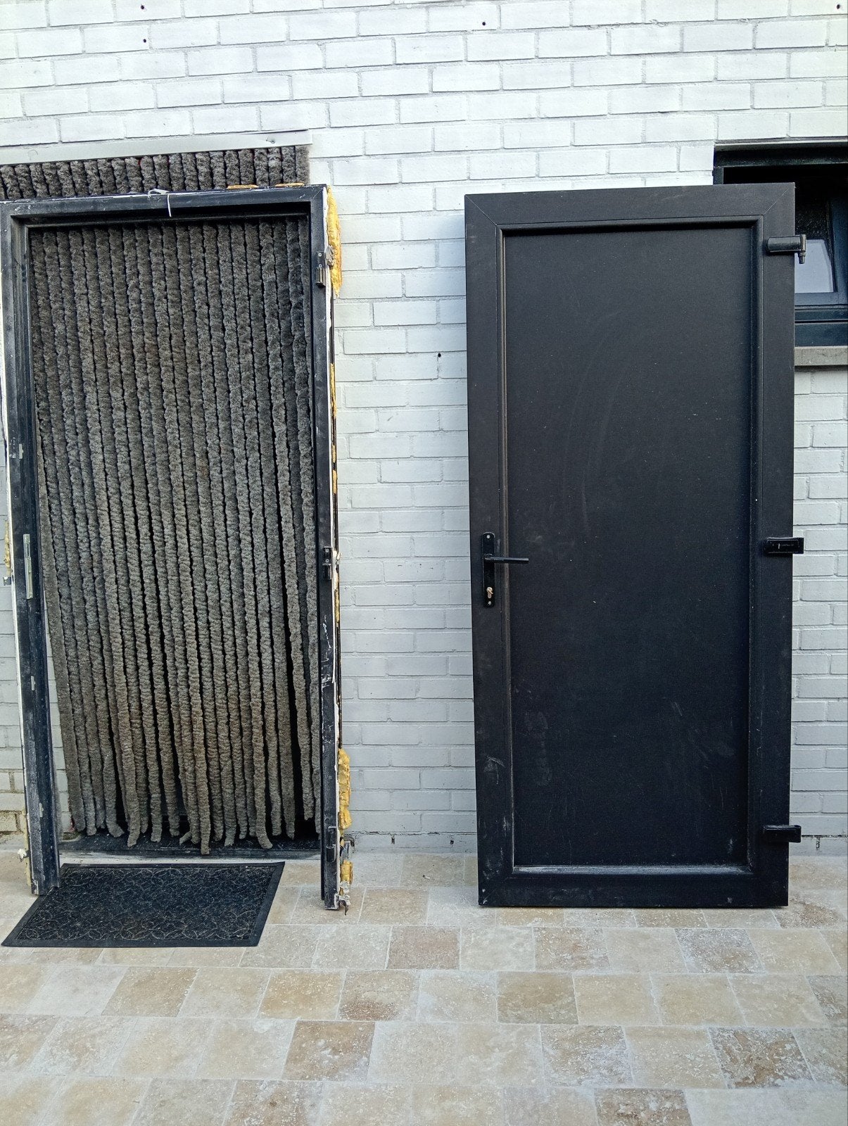 pvc deur met kozijn, Ophalen, Kunststof, 80 tot 100 cm, 200 tot 215 cm