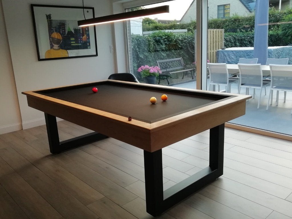 Billard carambole Steel — chêne et acier | ’t Clubke, Sports & Fitness, Enlèvement, Neuf, Table de billard
