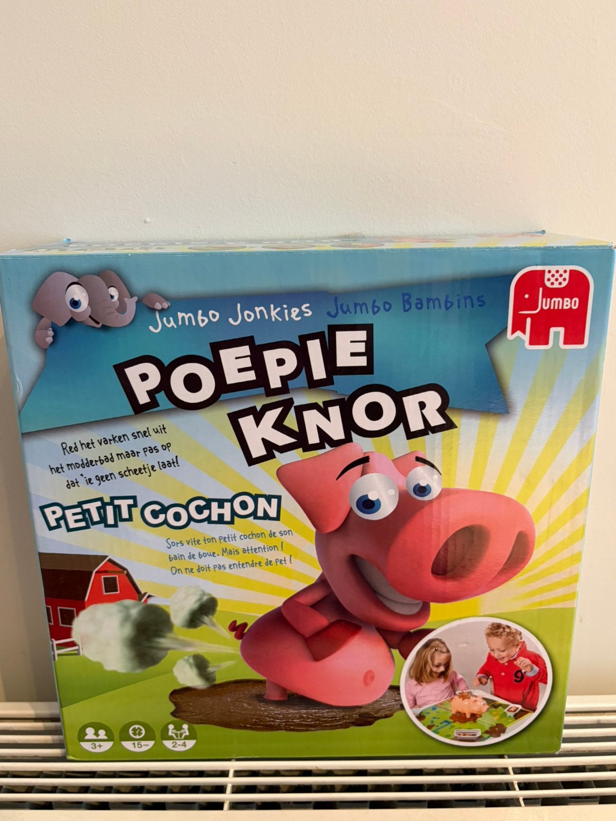 Gezelschapsspel Poepie Knor, Ophalen of Verzenden, Zo goed als nieuw, Met geluid