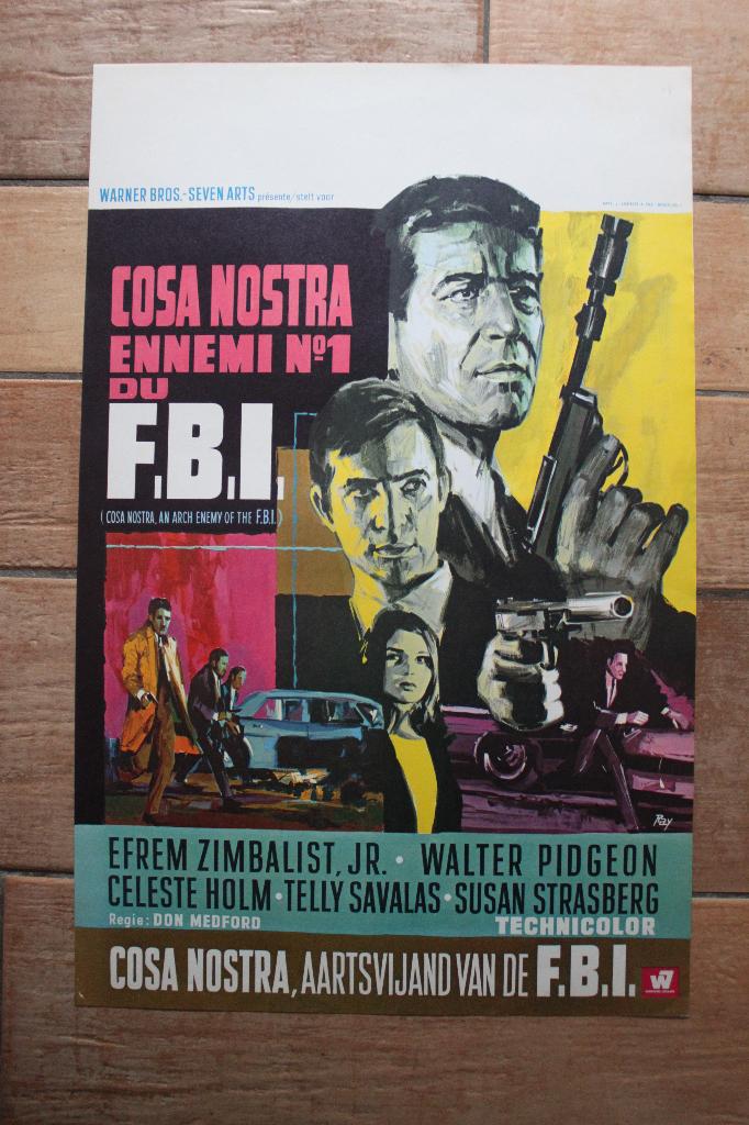 filmaffiche Telly Savals Costa Nostra filmposter, Verzamelen, Rechthoekig Staand, Ophalen of Verzenden, Zo goed als nieuw, A1 t/m A3