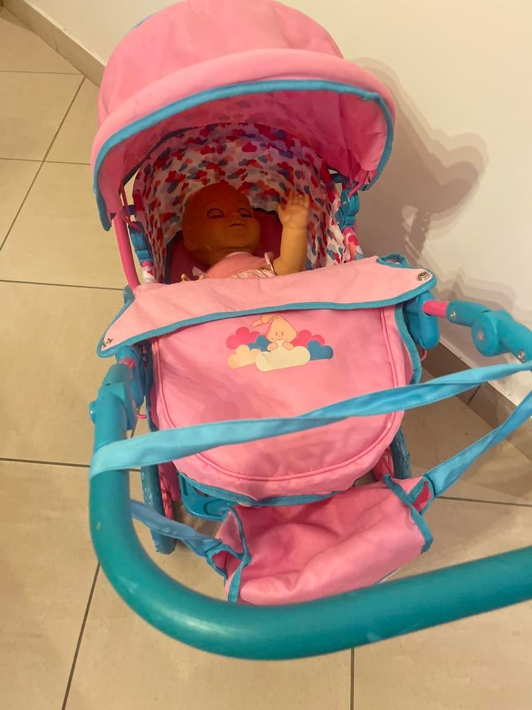 Baby born luxe poppenwagen met toebehoren, Ophalen, Zo goed als nieuw