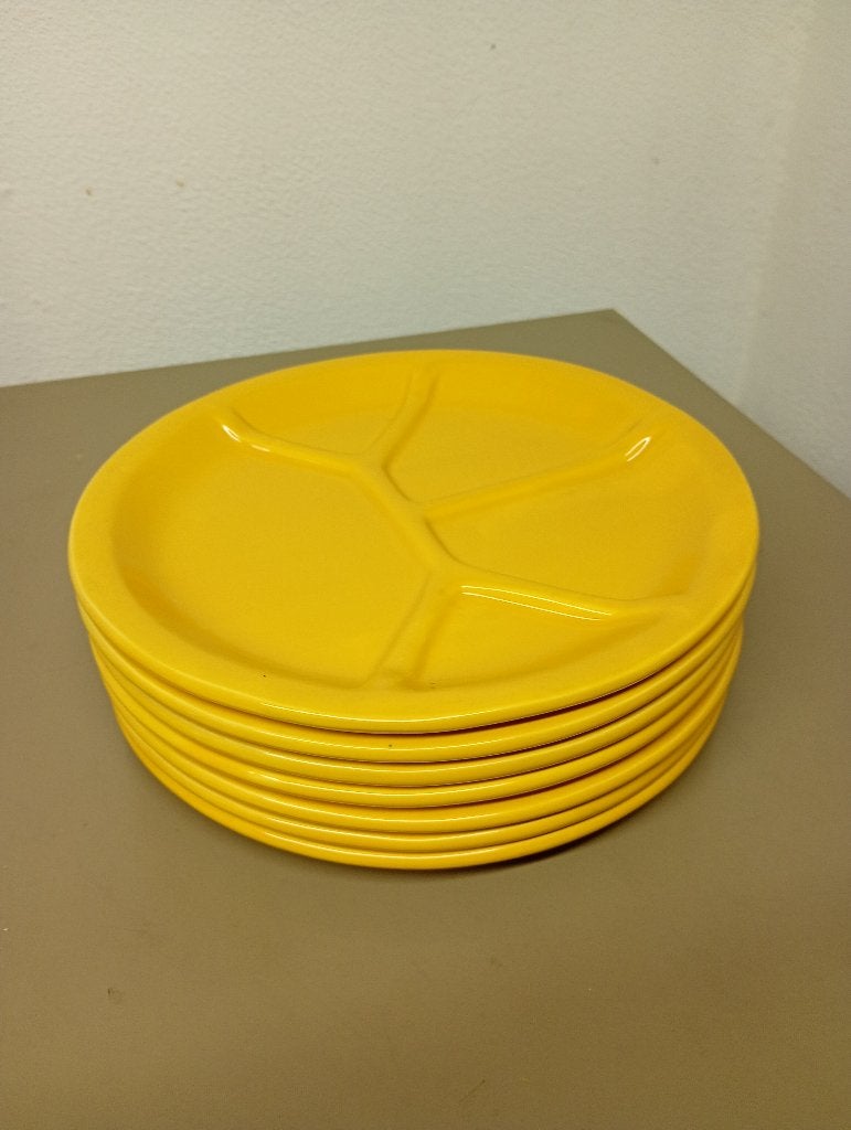Set van 7 retro gourmet borden jaren 70, Ophalen