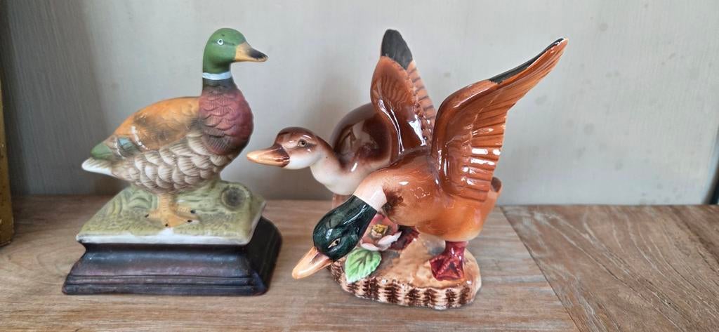 2 figurines en céramique/canards/vintage, Collections, Collections Animaux, Enlèvement ou Envoi