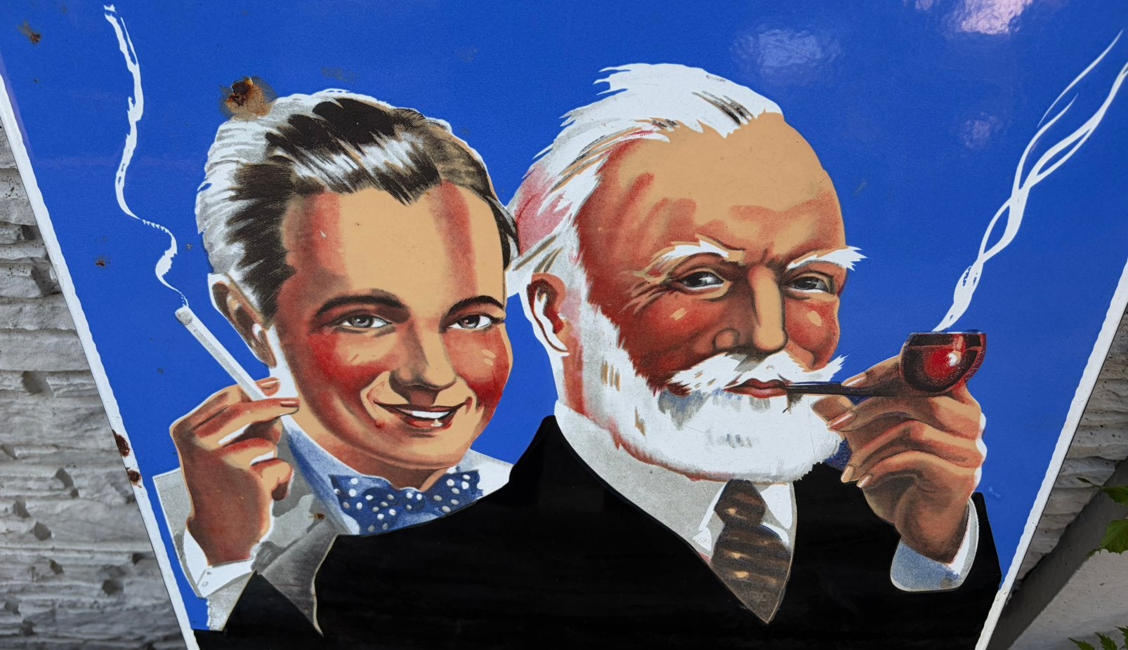 Ajja rokende Pa met zoon 1951, Collections, Enlèvement ou Envoi, Utilisé, Panneau publicitaire