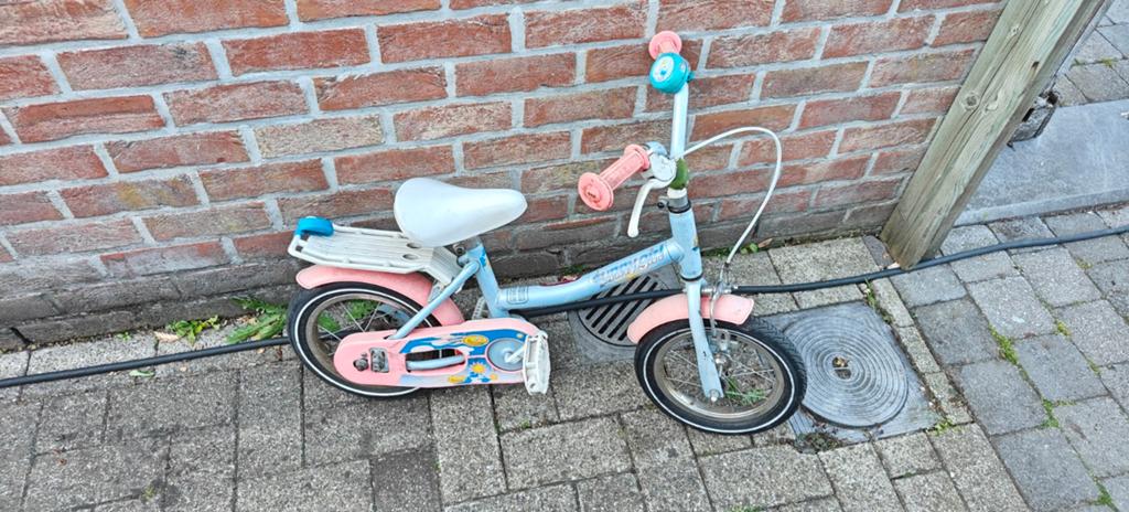 Kinderfiets 12 inch eerste fiets meisjesfiets, Fietsen en Brommers, Fietsen | Driewielers, Ophalen, Gebruikt, Velgrem, Verstelbare zitting