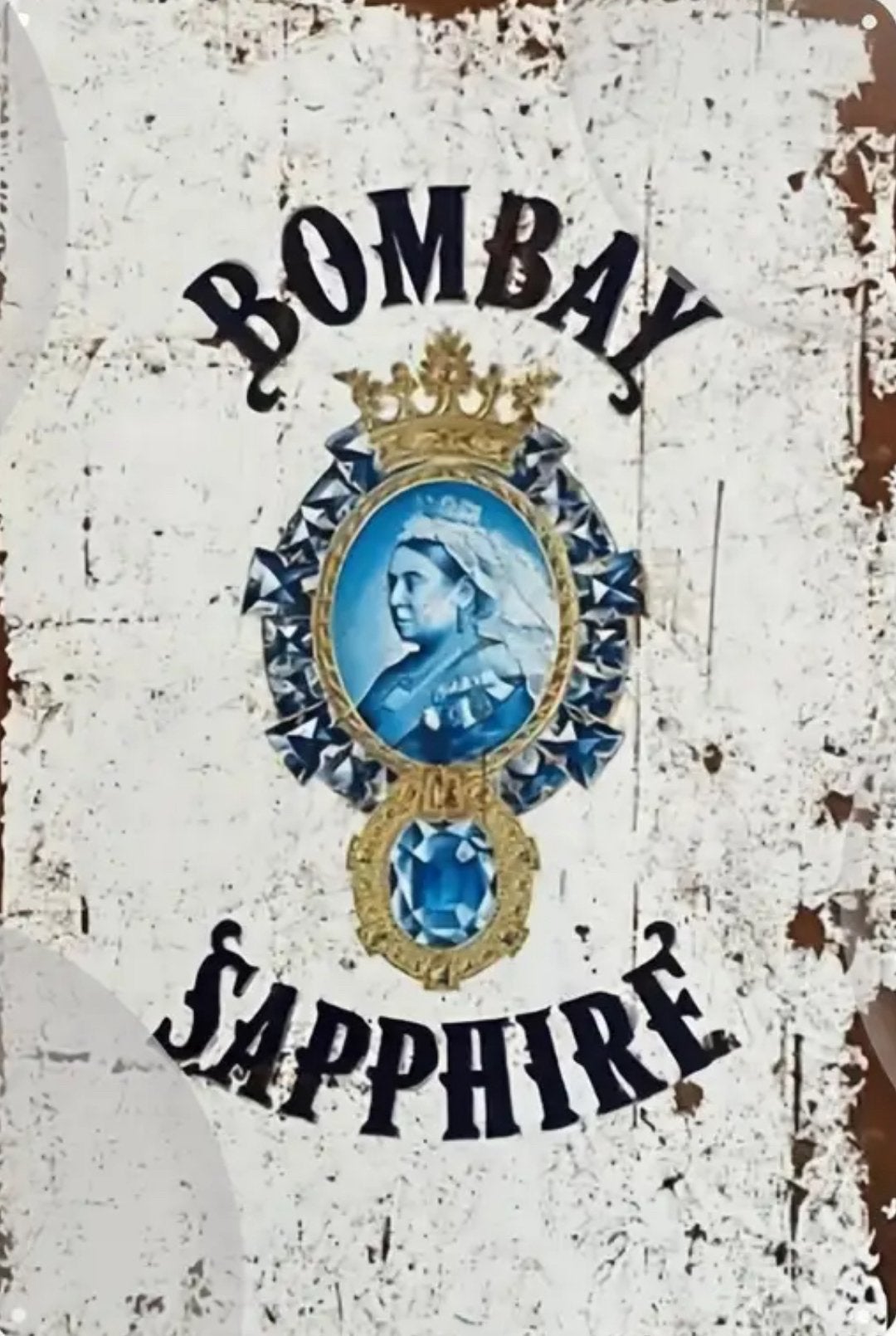 Panneau pub Bombay Sapphire en métal gin  - Mancave vintage, Enlèvement ou Envoi, Neuf, Panneau publicitaire