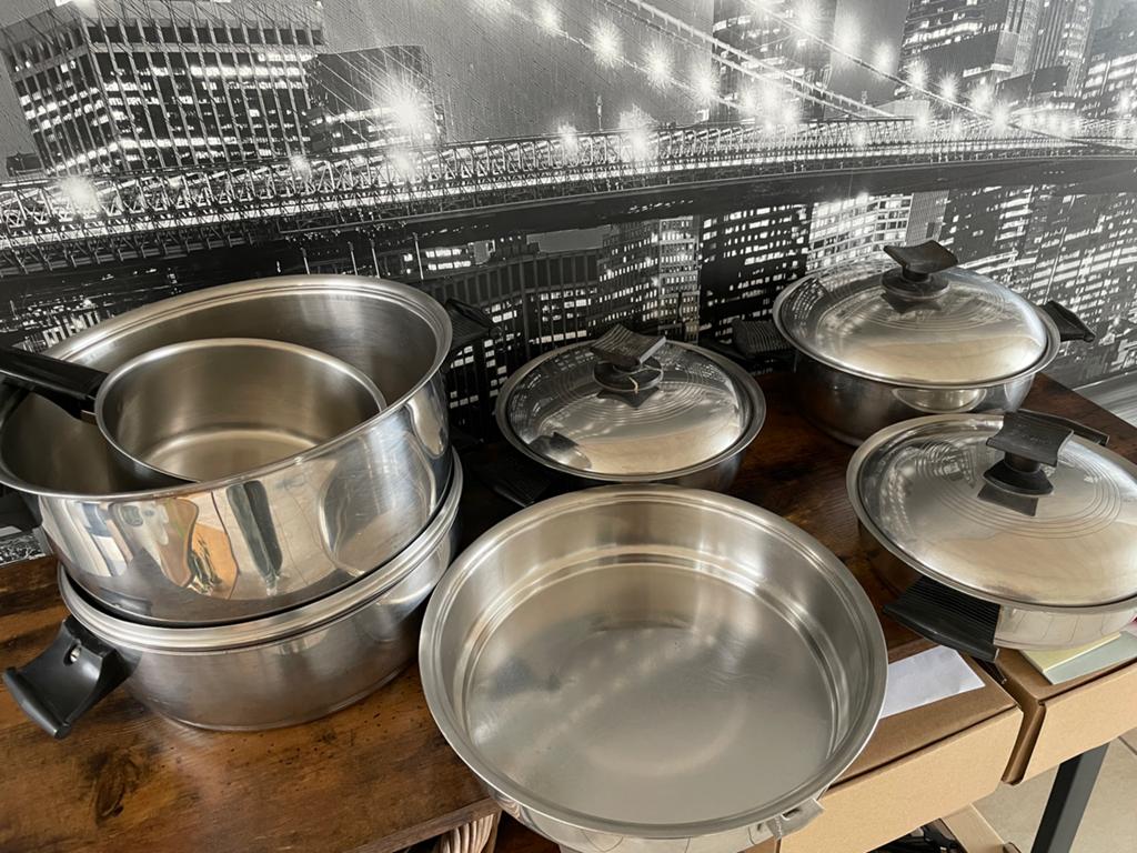 set INOX Kookpotten, Huis en Inrichting, Keuken | Potten en Pannen, Ophalen, Gebruikt, Inox, Pannenset