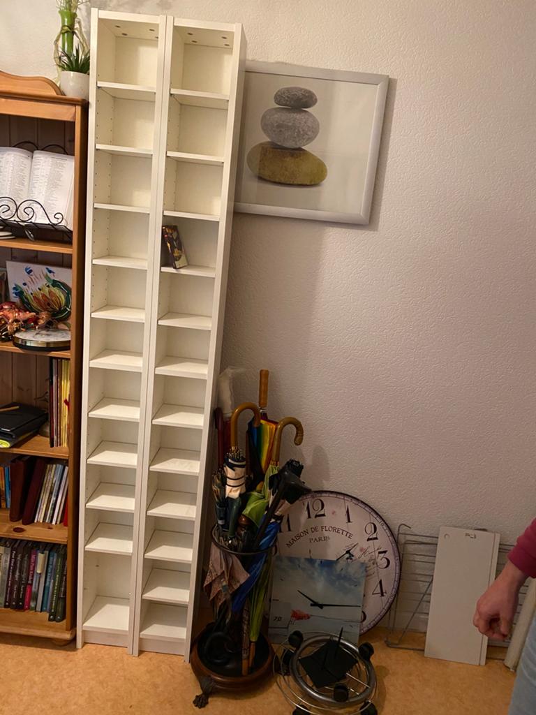 Ikea étagère 2 pièces pour cd ou dvd rangement blanc, Enlèvement, Comme neuf, Bois, CD