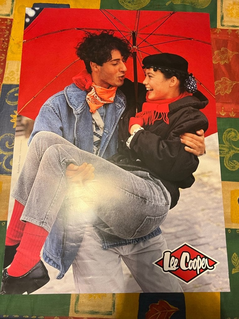 Vintage poster, commercial Lee Cooper, Rechthoekig Staand, Deurposter of groter, Ophalen of Verzenden, Zo goed als nieuw