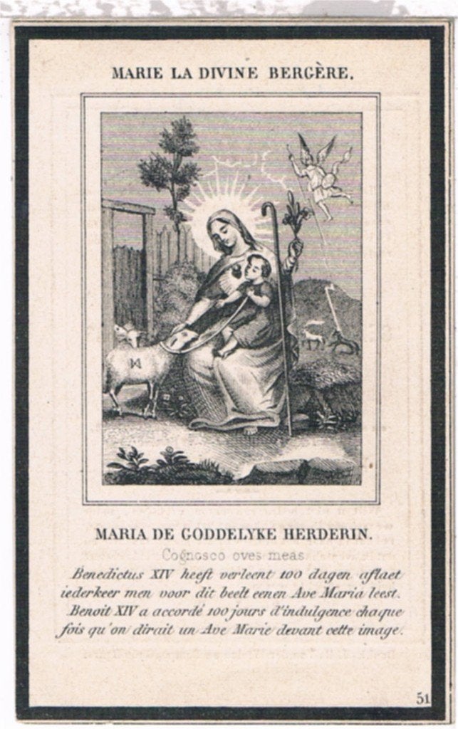 Bp. Peeters Seraphina. ° Calloo 1822 † Zwijndrecht 1862, Ophalen of Verzenden, Bidprentje