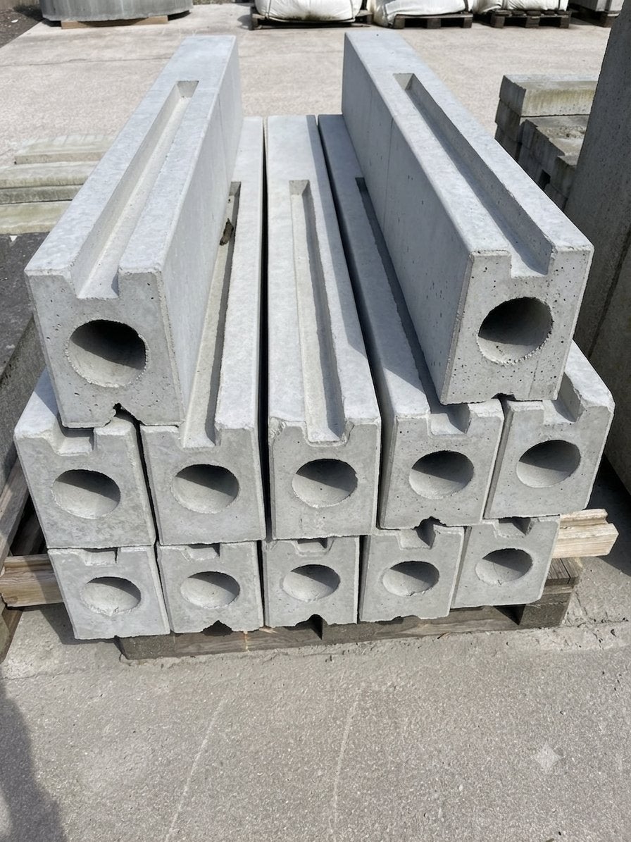 Betonpalen , 12 tussen- en 4 hoekpalen, Ophalen, Nieuw, Minder dan 180 cm, Palen