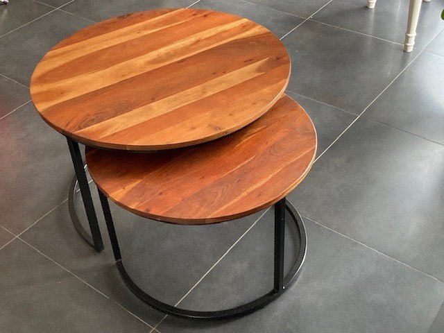table de salon, Rond, Comme neuf, Enlèvement, 50 à 100 cm