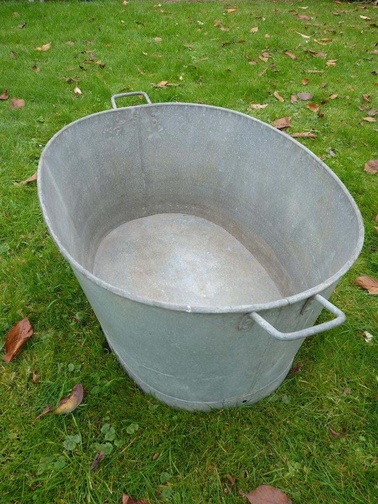 Bassine galvanisée - Décoration jardin, Ferme, Bac Fleurs .., 30 à 60 cm, Enlèvement, Utilisé, 60 à 100 cm