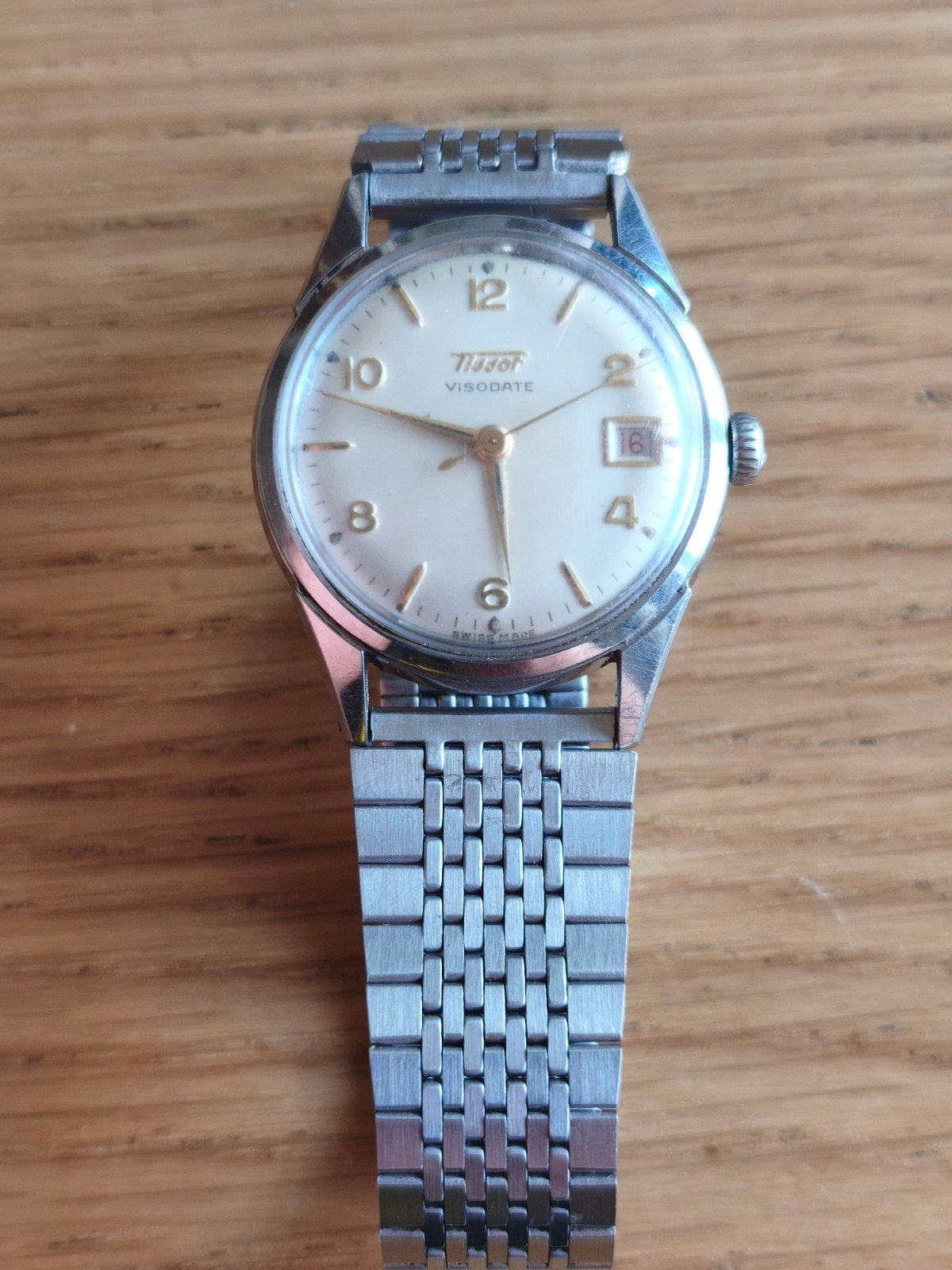 Tissot Visodate Vintage Années 56 
Réf. 6606-4 Mouvement Méc, Enlèvement ou Envoi, Argent, Bracelet