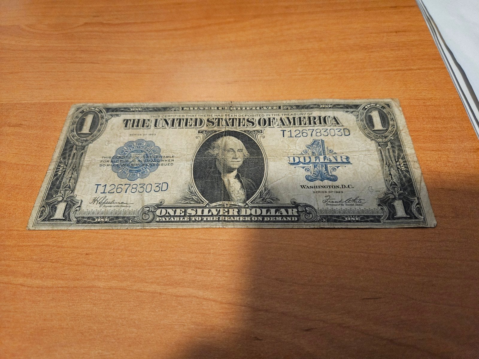1 dollar USA 1923 jaar groot formaat, Ophalen of Verzenden, Bankbiljetten