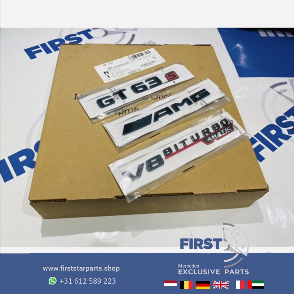 X290 GT 63 S 4MATIC+ AMG LOGO SET ZWART EMBLEMEN SET Mercede