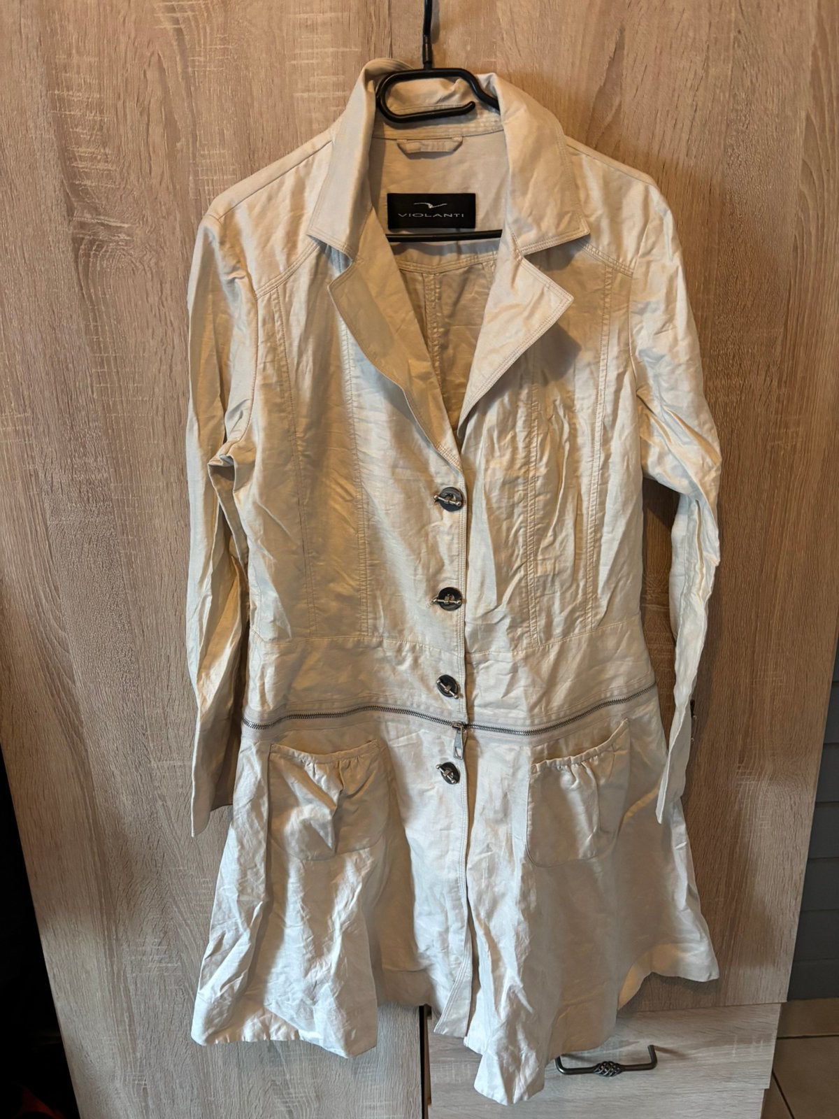 Zomerjas violanti, Kleding | Dames, Jassen | Zomer, Ophalen of Verzenden, Zo goed als nieuw, Maat 38/40 (M), Beige