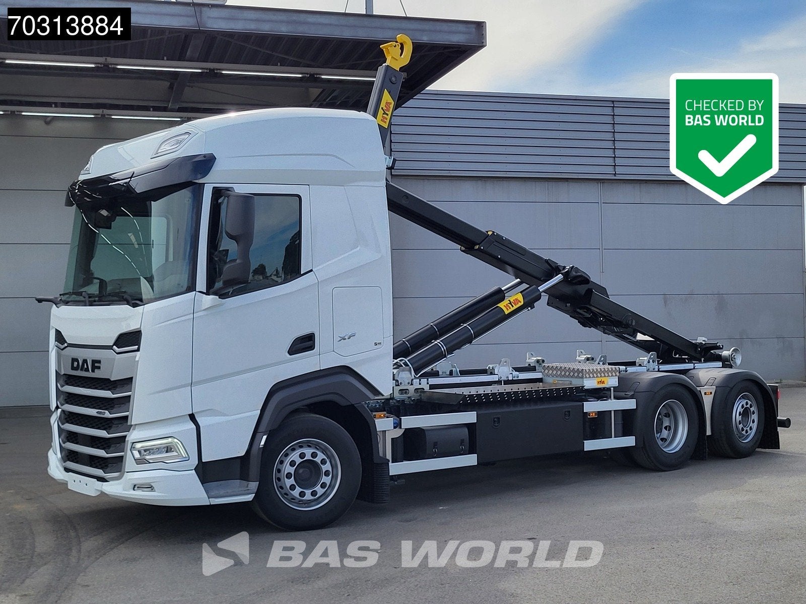 DAF XF 480 6X2 NEW HYVA 26-60S Lift+Steering axle Standklima, Automaat, Euro 6, Wit, Bedrijf