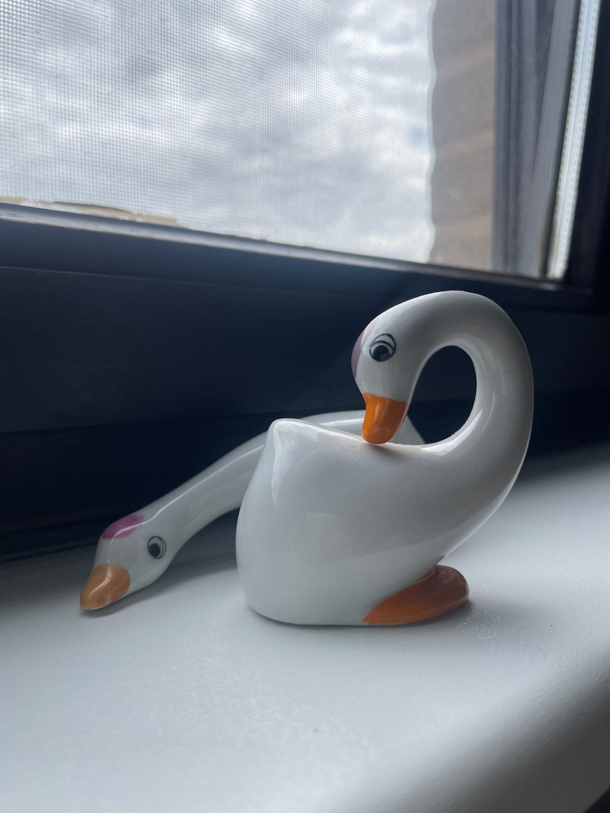 Figurines de cygne en céramique - lot de 2, Enlèvement ou Envoi, Comme neuf, Animal