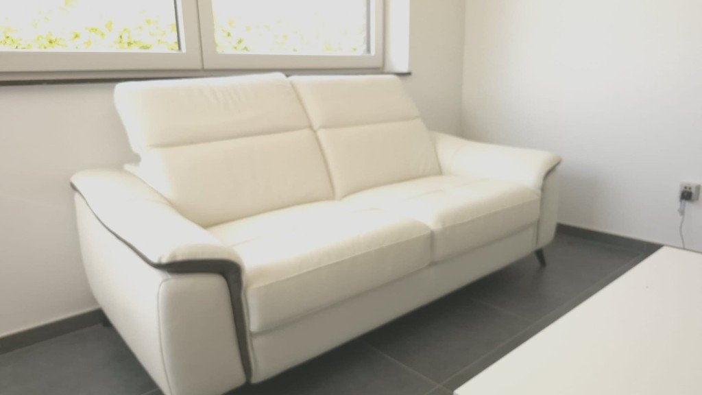 CANAPES CUIRS BLANCS, Huis en Inrichting, Zetels | Zetels, Ophalen, 100 tot 125 cm, 150 tot 200 cm, MODERNE ELEGANT