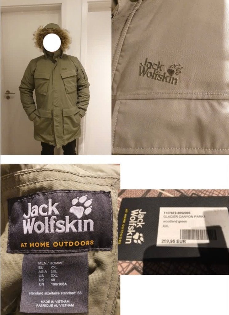 Jack Wolfskin parka & windstopper, Envoi, Comme neuf, Jack wolfskin