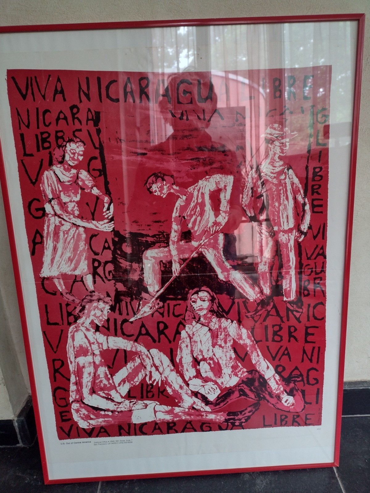 Affiche/ poster viva Nicaragua libre, Antiek en Kunst, Gesigneerd, Ophalen of Verzenden