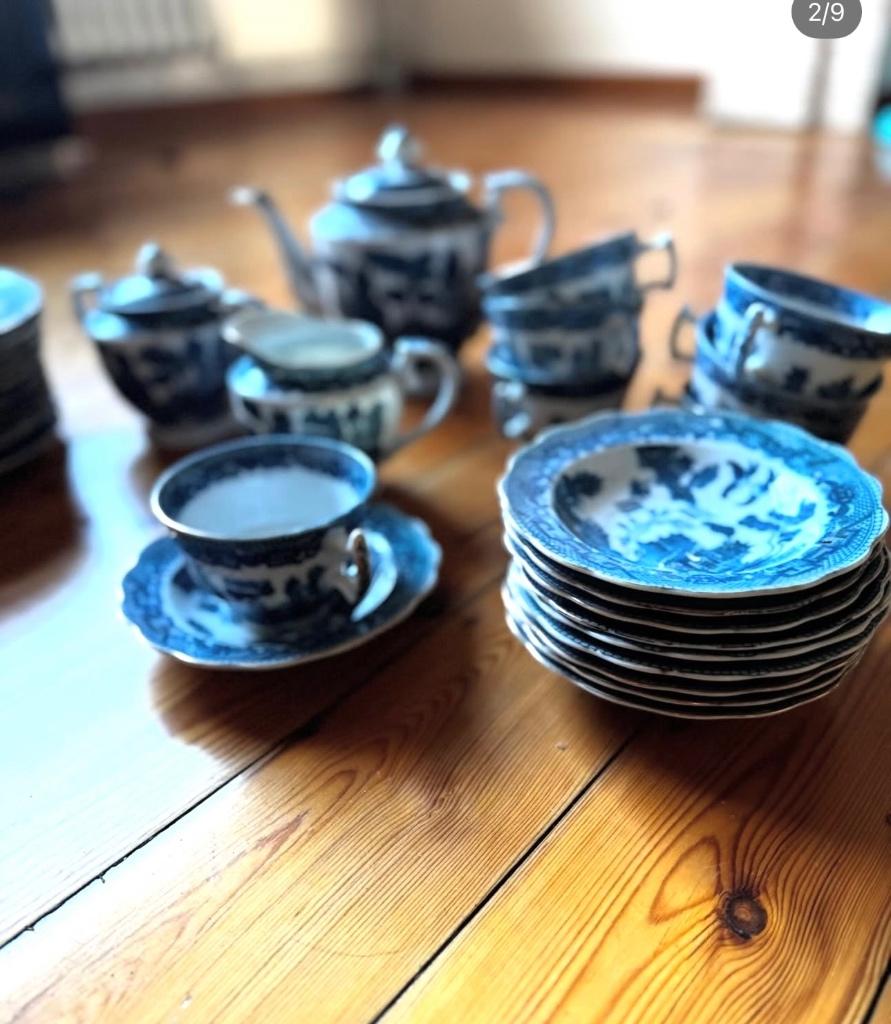 Vaisselle bleue chinoise/anglaise des années 1970, Antiquités & Art, Enlèvement