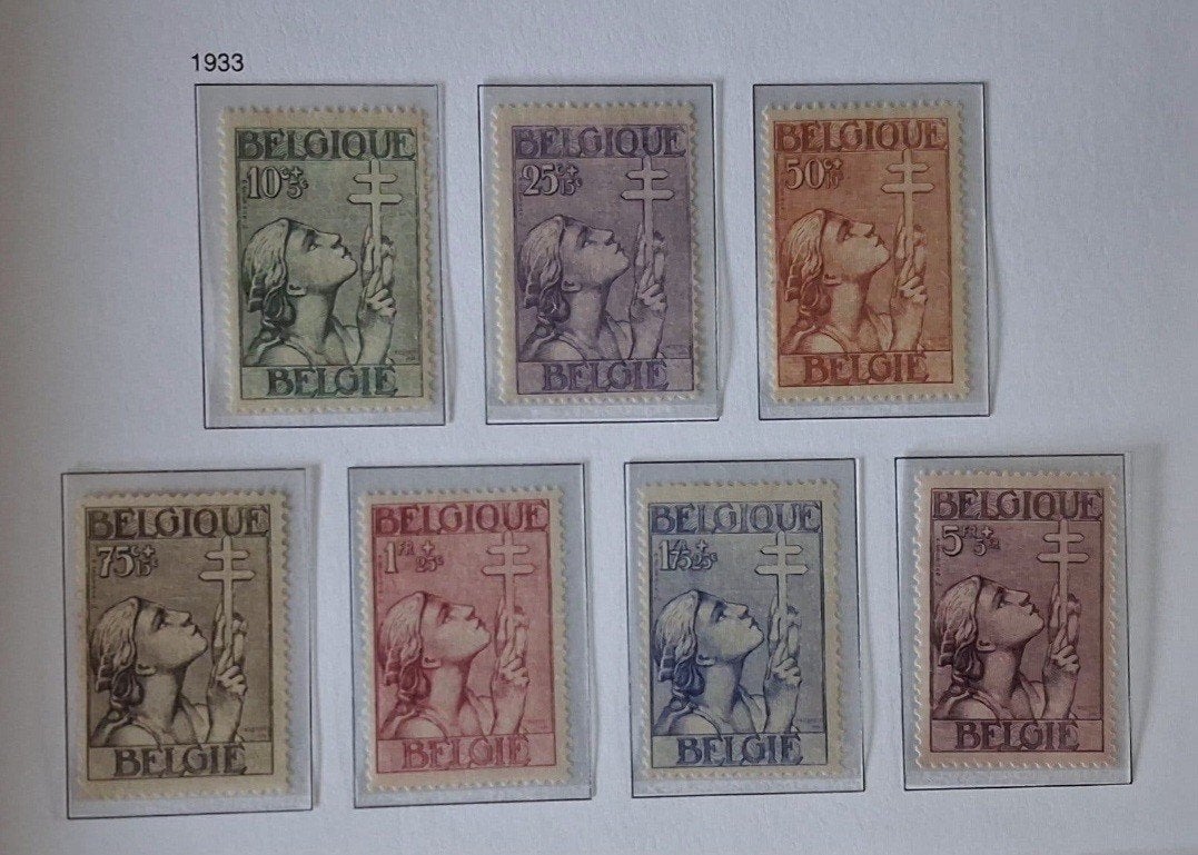 België OBP 377-383 ** 1933, Timbres & Monnaies, Enlèvement ou Envoi, Non oblitéré