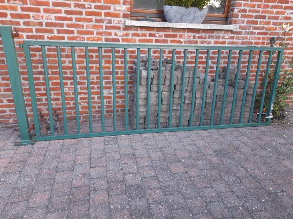 Groene draaipoort 3x1m, Ophalen, Gebruikt, 100 tot 150 cm, IJzer