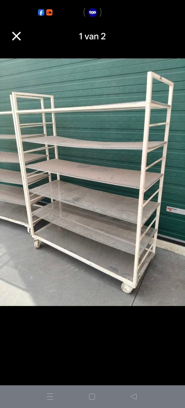 chariot avec plaques perforées en inox, Enlèvement