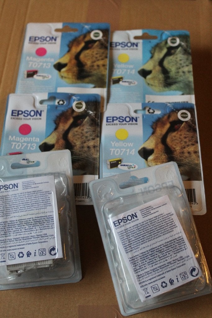6 x Epson inktcartridge, 3 st geel en 3 st magenta, nieuw, Ophalen of Verzenden, Nieuw, Cartridge, Epson
