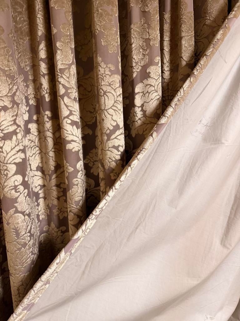 Luxe Gordijnen + Vitrage – Goud Desig, Enlèvement, Comme neuf, Beige