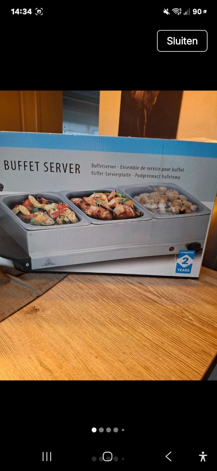 Home essentials buffetwarmer 3 aparte bakken, Enlèvement, Neuf