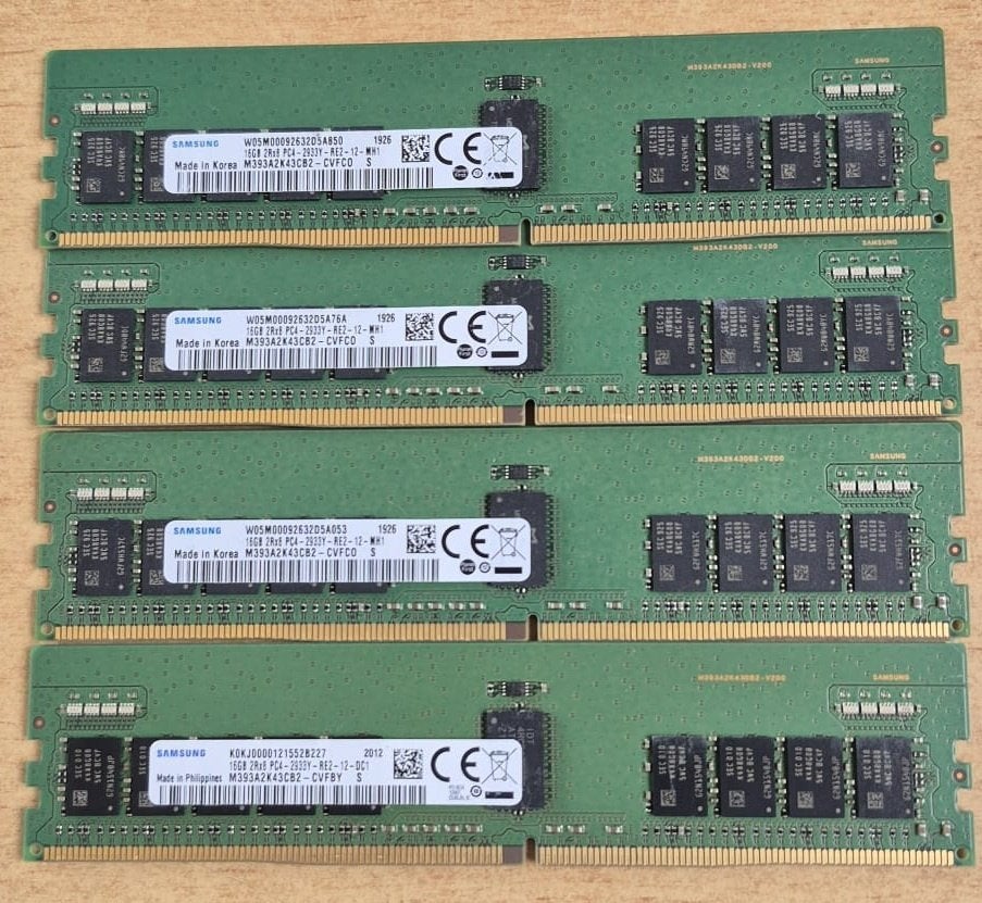 Samsung 4 X 16 GB 2Rx8 PC4/DDR4-2933MHz - ECC (voor server!), Ophalen, Server, DDR4, Zo goed als nieuw