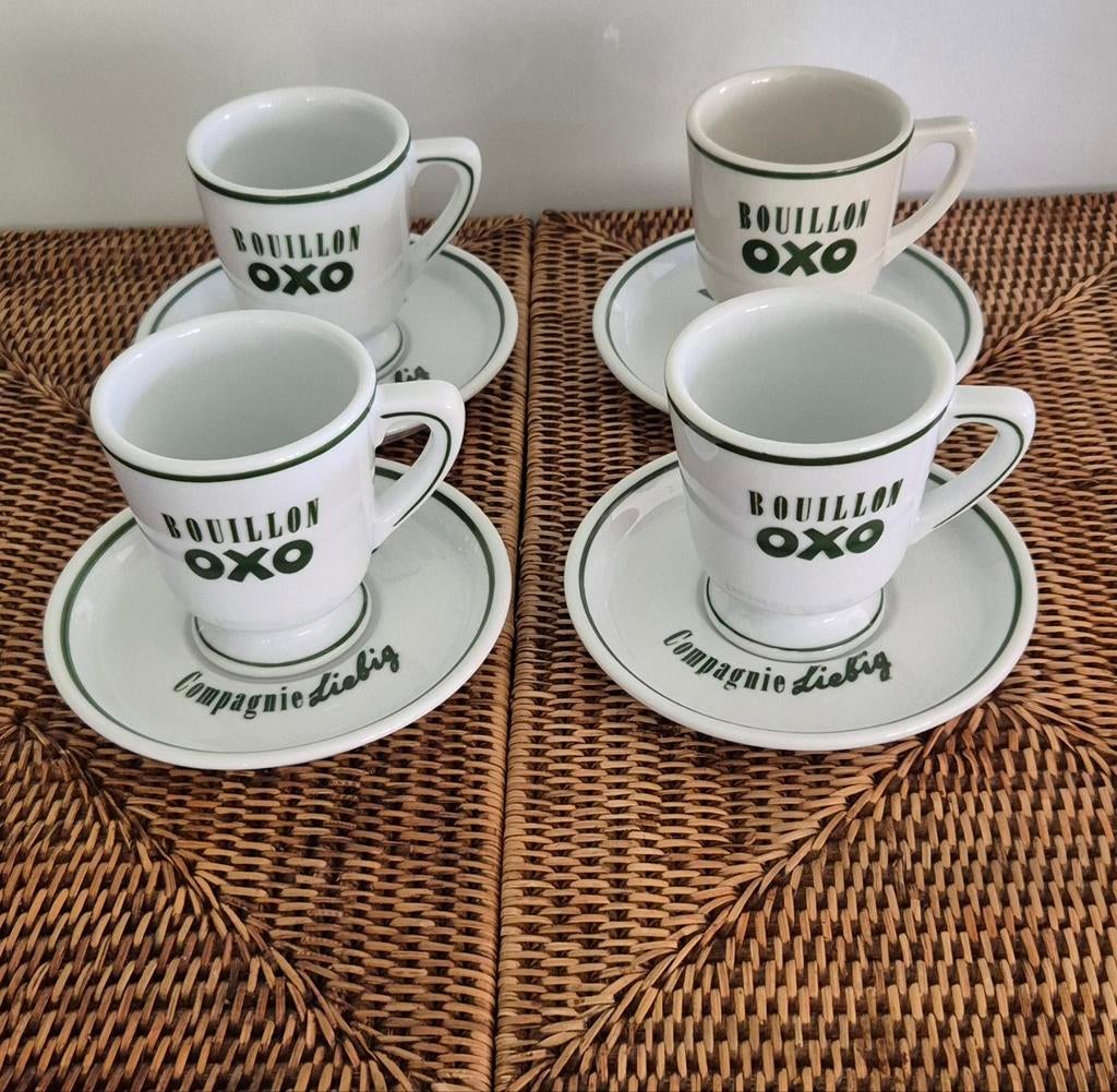 4 Oxo Liebig tassen en bordjes, Verzamelen, Ophalen