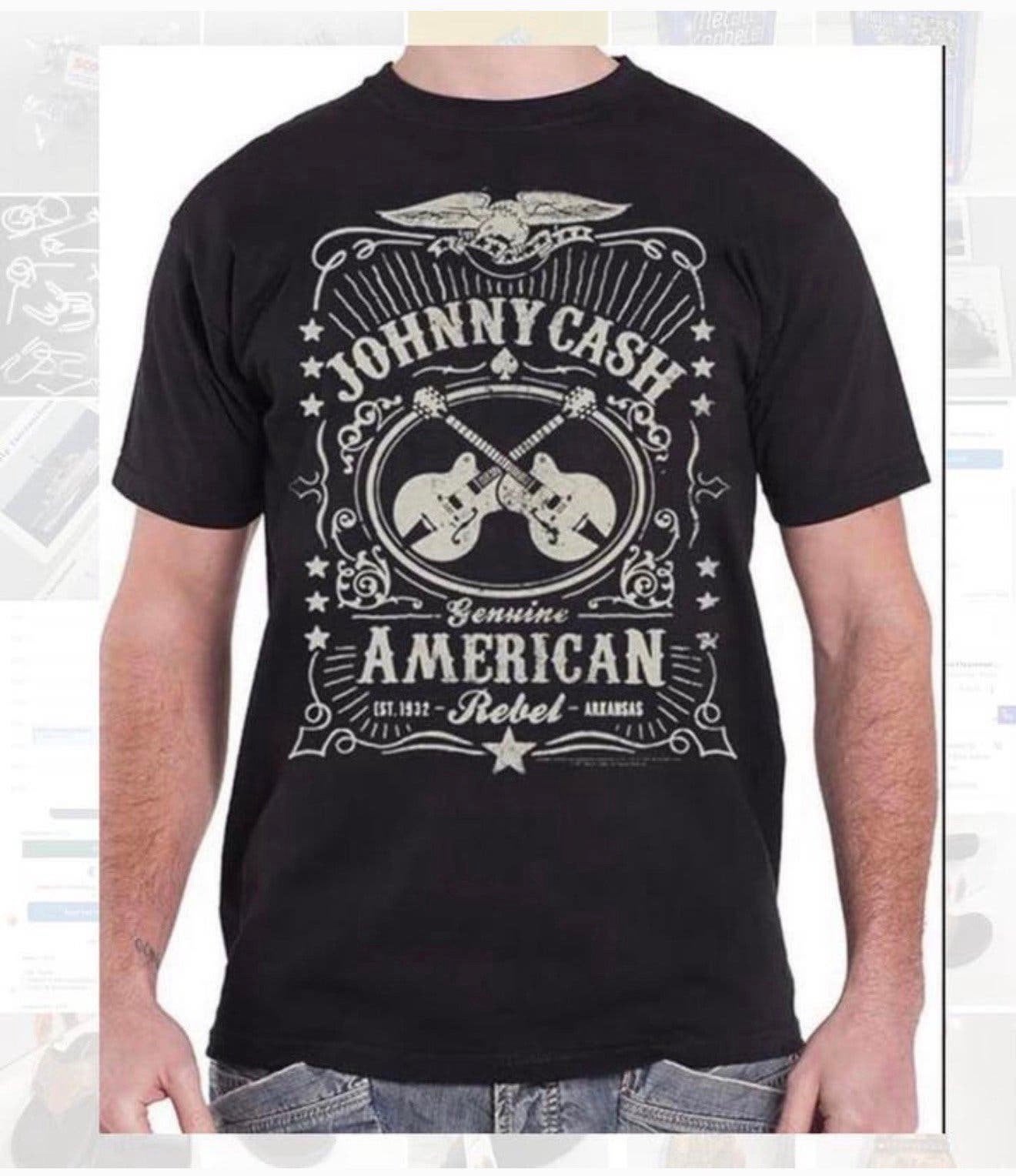T-shirt noir Johnny Cash American Rebel M pour homme NOUVEAU, Enlèvement ou Envoi, Neuf, Taille 48/50 (M), Noir