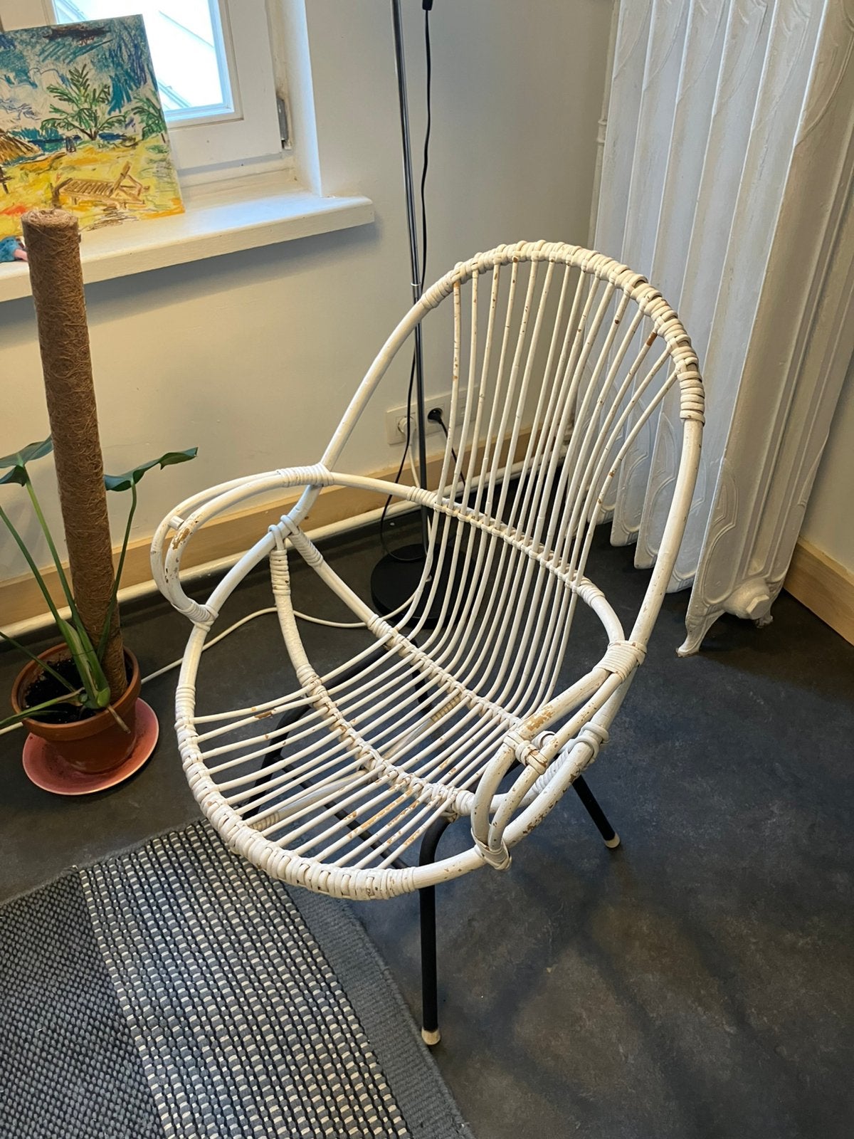 Chaise rotan vintage, Maison & Meubles, Osier ou Rotin, Vintage, Comme neuf, Enlèvement