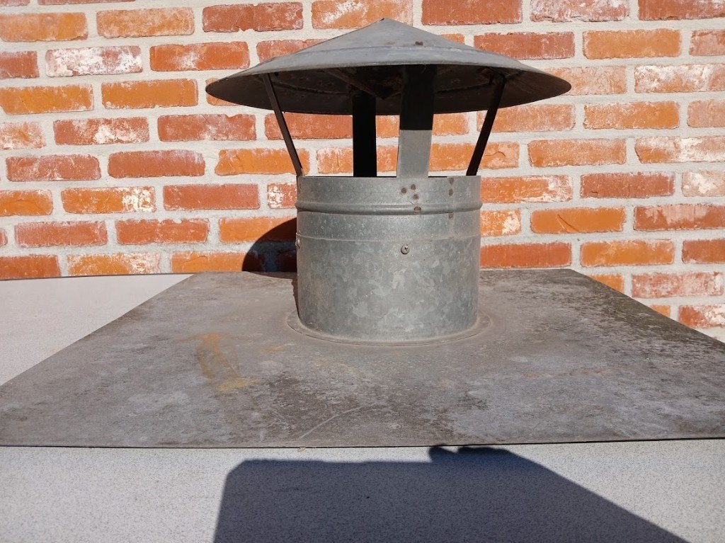 Gegalvaniseerd ijzeren schoorsteenkap - dakdoorvoer 19,5 cm, Doe-het-zelf en Bouw, Ophalen, Gebruikt, Overige typen, Minder dan 5 m²