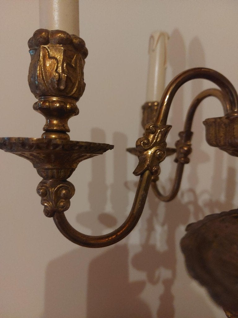 antieke kandelaar brons, Antiek en Kunst, Ophalen, Koper of Brons