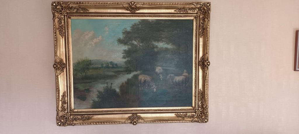 Landschap met schapen, Antiek en Kunst, Ophalen