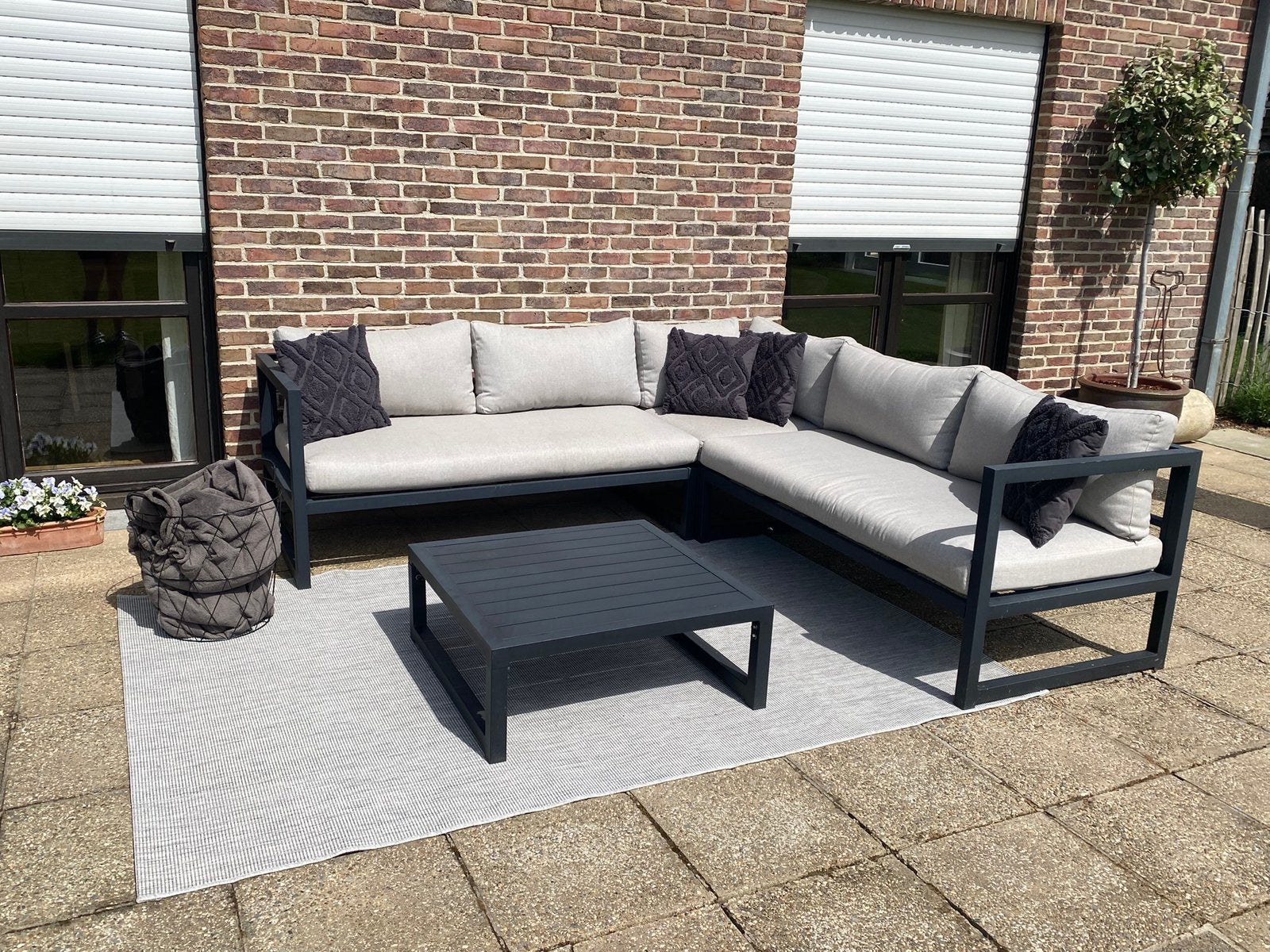 Lounge tuinset, Tuin en Terras, Ophalen, Zo goed als nieuw, Aluminium, Tuinset