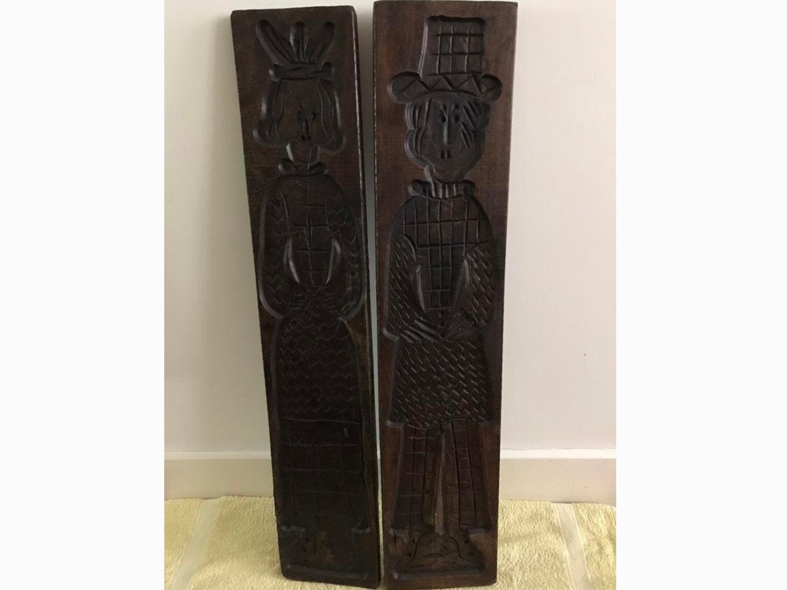 Set 2 houten speculaasplanken speculaas vormen 92 cm h, Antiek en Kunst, Ophalen of Verzenden