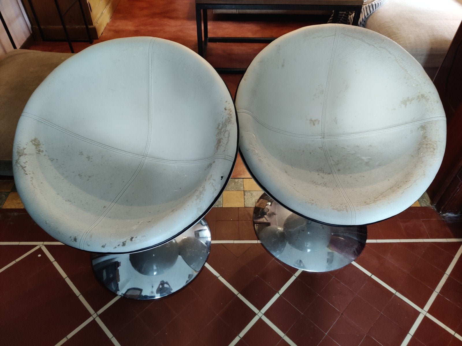 2 bureaustoelen / gamestoelen, Ophalen, Gebruikt, Wit